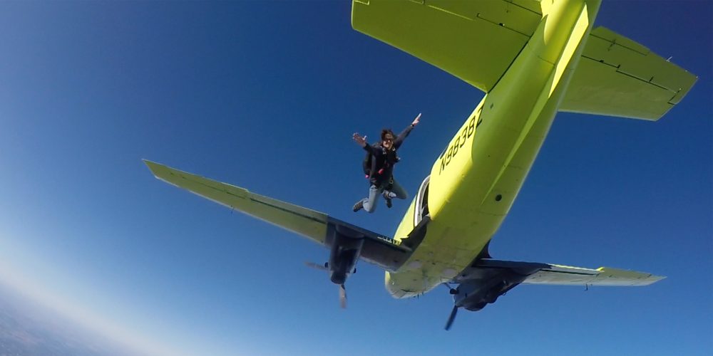 Dr. Payne exiting the aircraft